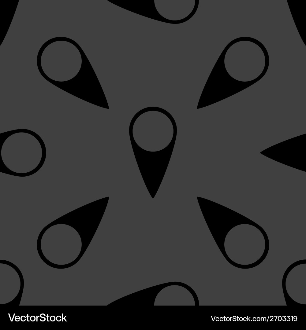 Map pointers web icon flat design seamless gray Vector Image