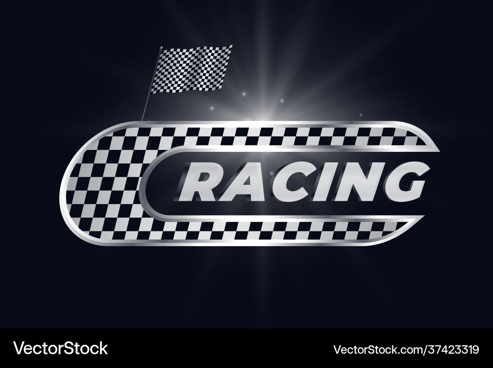 Racing Background with Checkered Flag vector image
