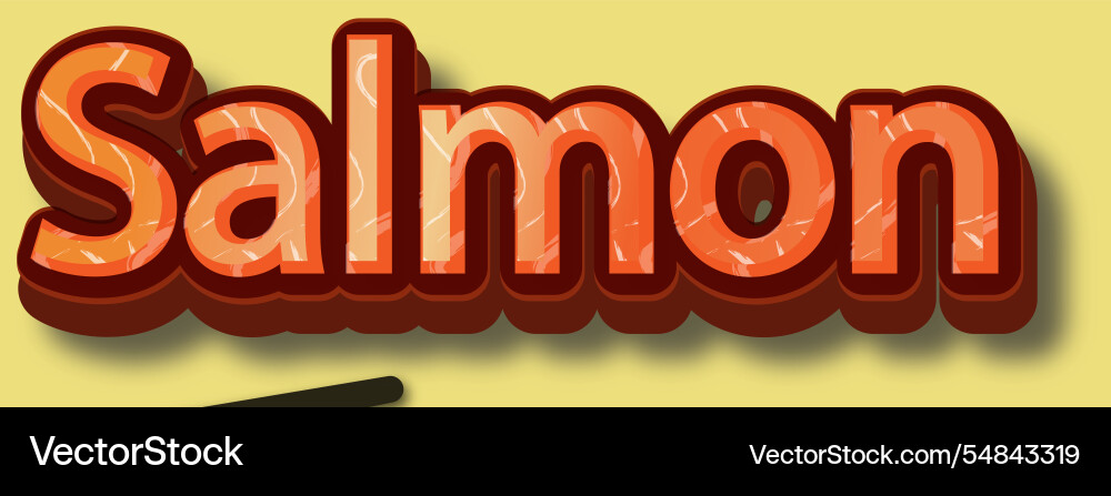 Salmon 3d text effect with textured Vector Image