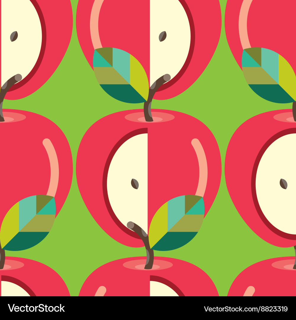 Seamless-apple-pattern vector image