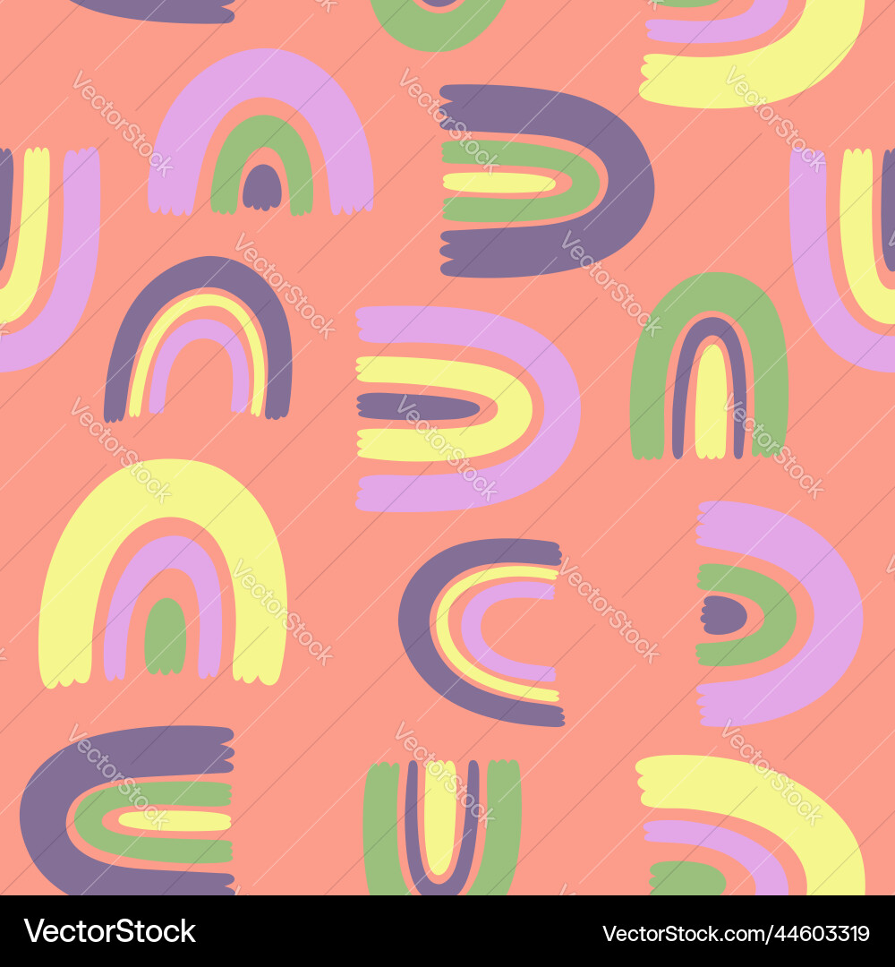 Seamless pattern with colored rainbows graphics Seamless pattern with colored rainbows graphics vector image