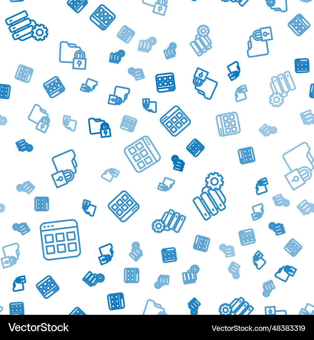 Set line browser files server and gear folder Set line browser files server and gear folder vector image
