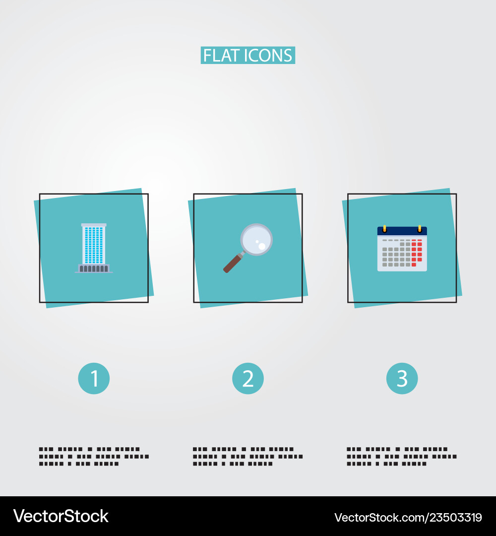 Set of job icons flat style symbols with date Set of job icons flat style symbols with date vector image