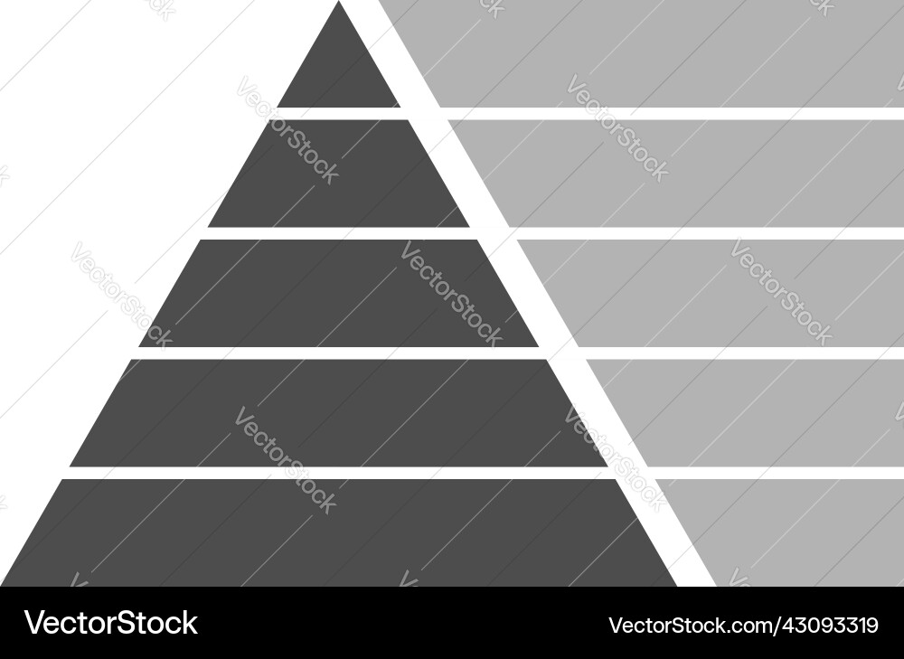 Triangle pyramid chart graph icon series Triangle pyramid chart graph icon series Vector Image
