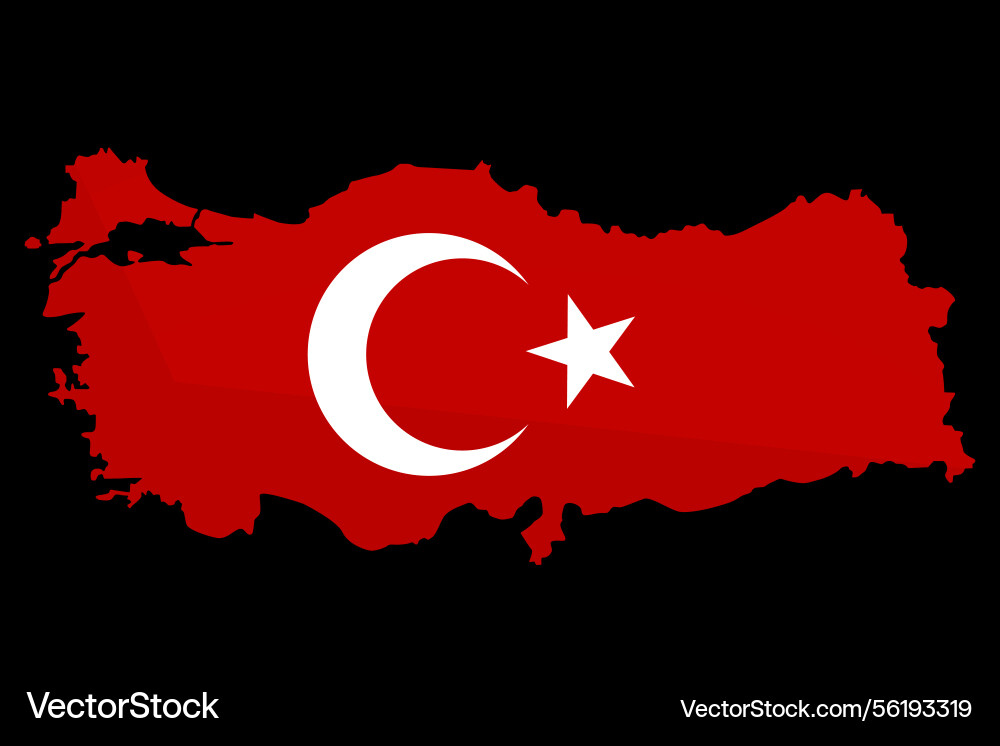 Türkei Karte silhouette mit nationaler Flagge Türkei Karte silhouette mit nationaler Flagge vektorbild
