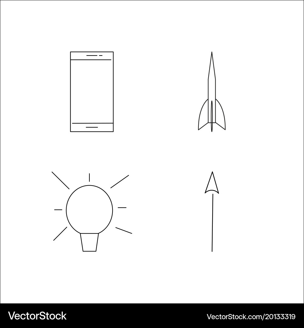 Web simple linear icon setsimple outline icons Vector Image