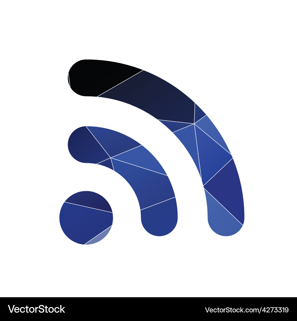 Wifi icon abstract triangle vector image