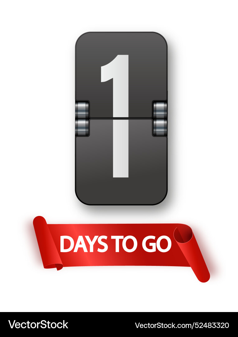 1 days to go icon set countdown of remaining vector image