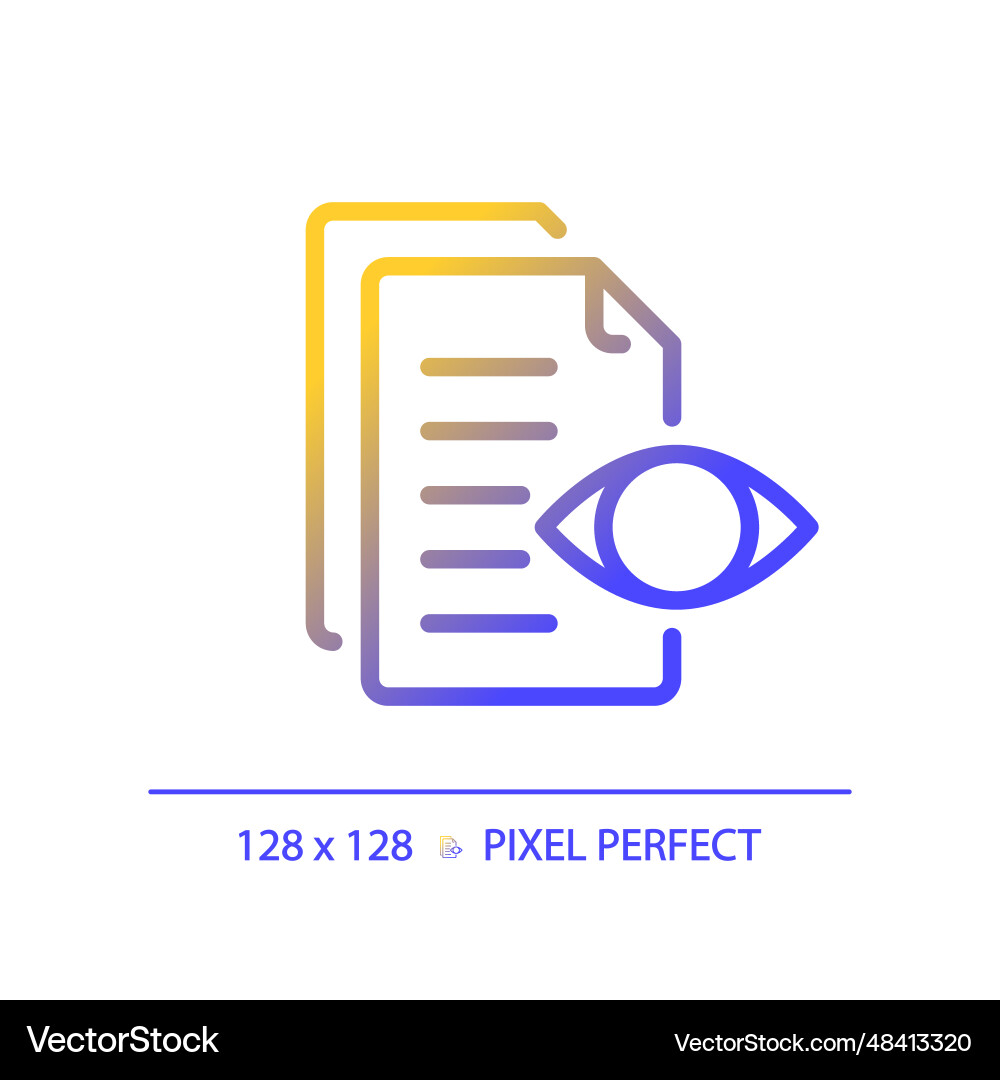 2d preview document thin linear gradient icon 2d preview document thin linear gradient icon vector image