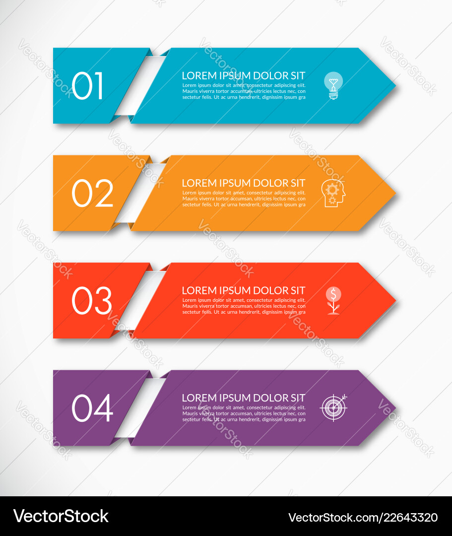 Business infographic arrow template with 4 options Business infographic arrow template with 4 options vector image