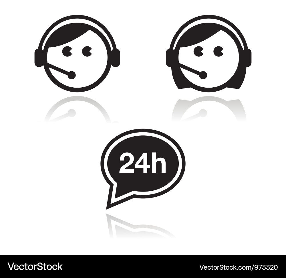 Call Center Support Icons Vector Image