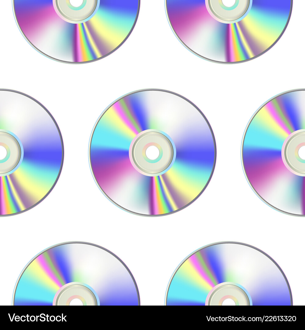 Cd disk seamless pattern on white background Cd disk seamless pattern on white background vector image