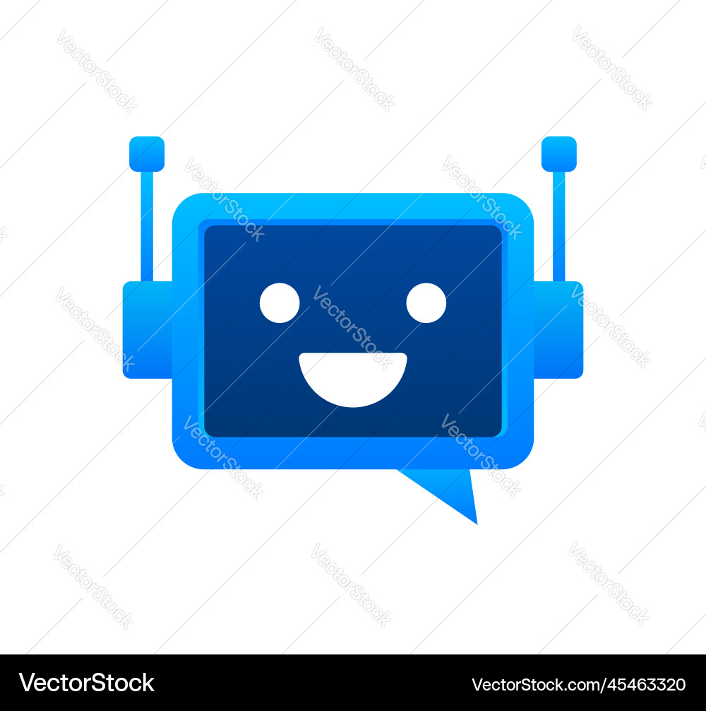 Chat bot mit Laptop Computer Roboter virtuelle Vektorbild