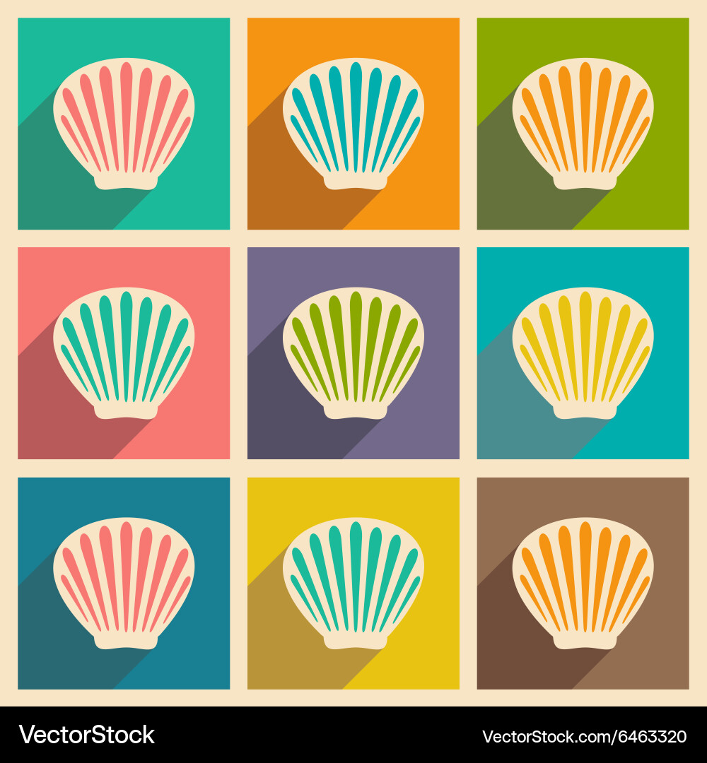 Flat with shadow icon and mobile applacation shell vector image