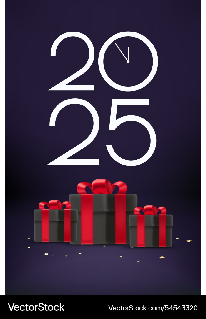 Happy new 2025 year greeting card composition Happy new 2025 year greeting card composition vector image