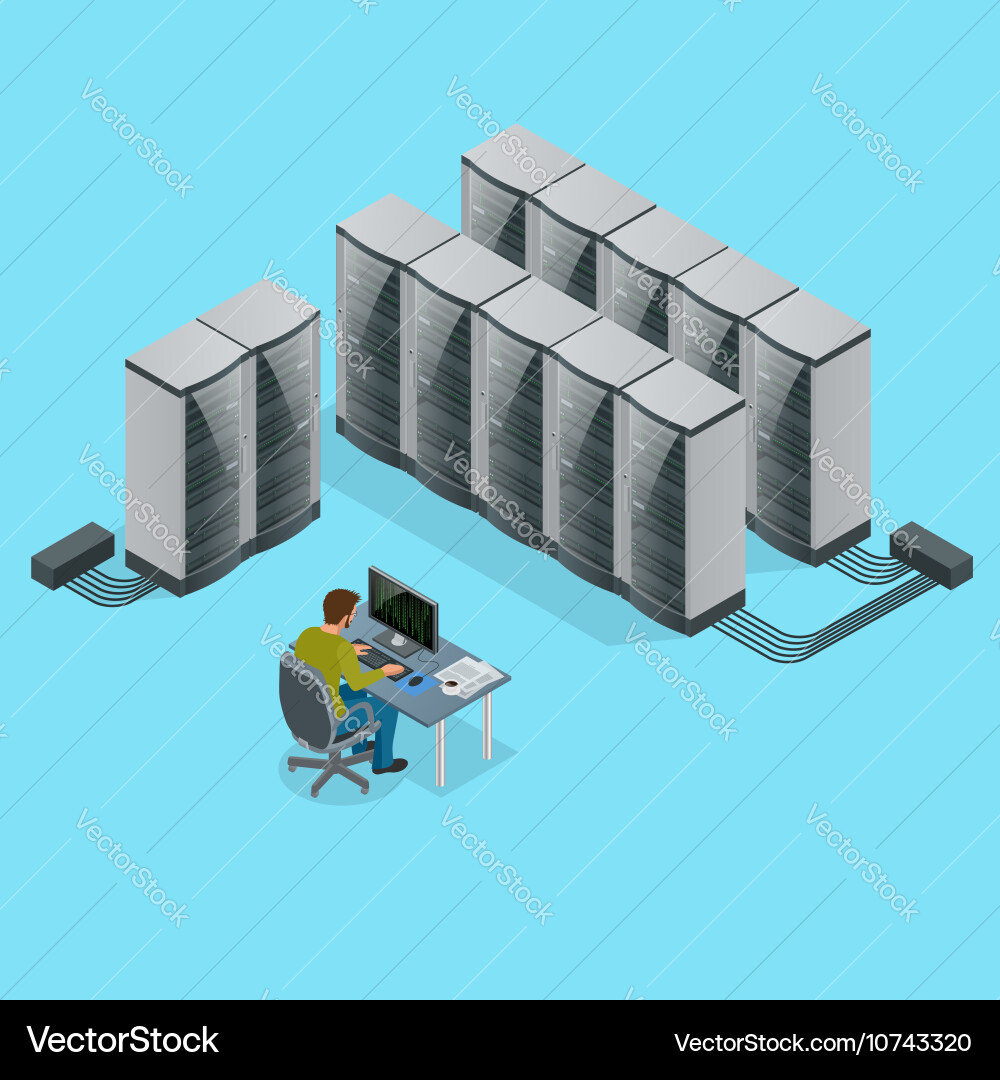 Isometric modern web network and internet vector image