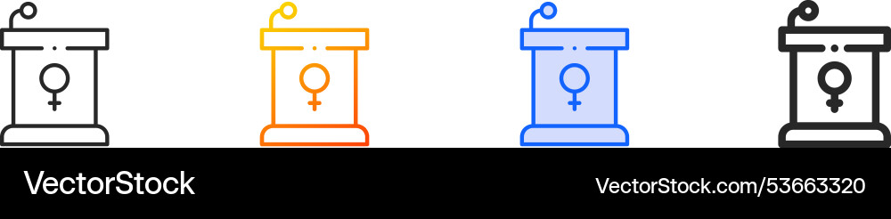 Lectern iconthin linear gradient blue stroke Lectern iconthin linear gradient blue stroke Vector Image