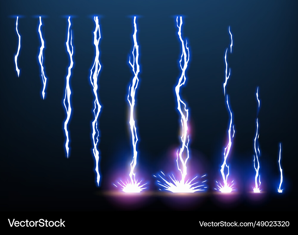 Lightning Animation with Sparks vector image