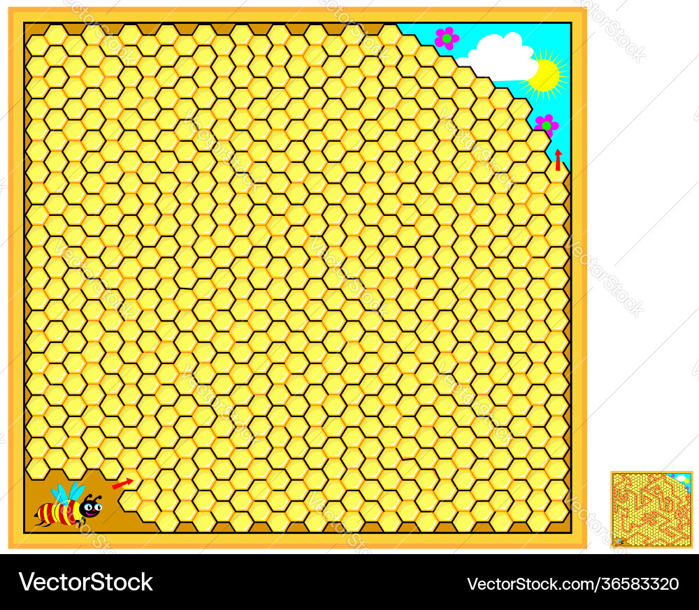 Logic puzzle game with labyrinth for children Logic puzzle game with labyrinth for children vector image