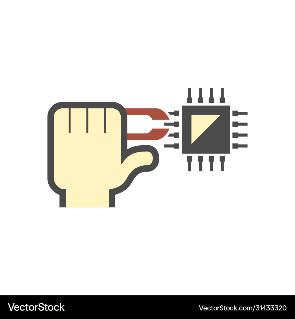 Microchip testing icon Microchip testing icon vector image