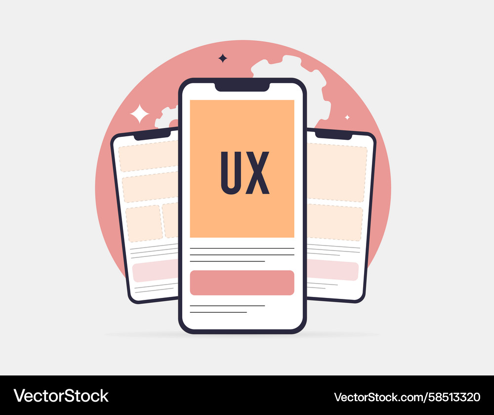 Mobile UX & UI Testing Vector Image