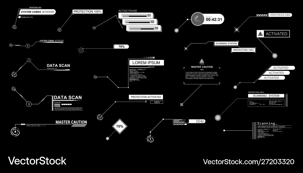 Modern Callout Labels & UI Elements vector image