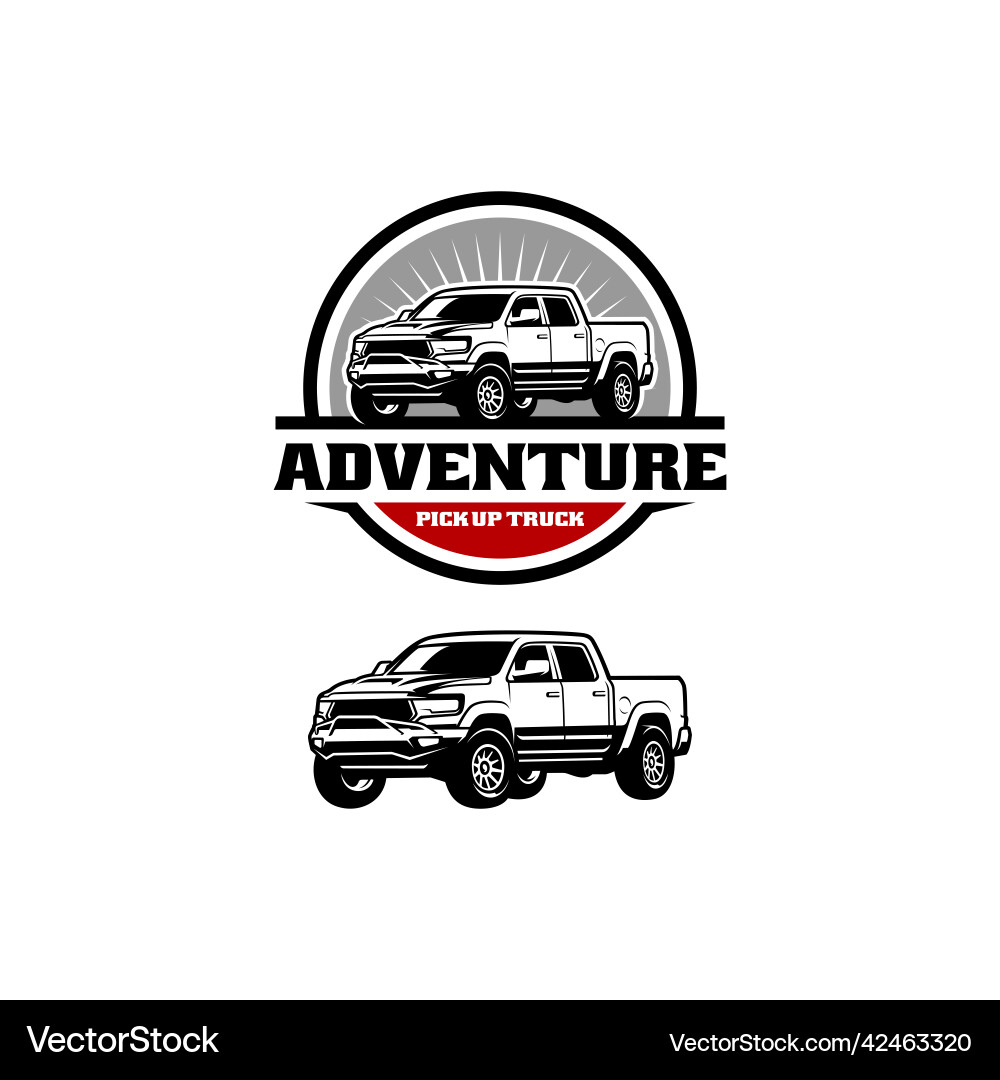 Pickup Truck Logo Set Vector Image