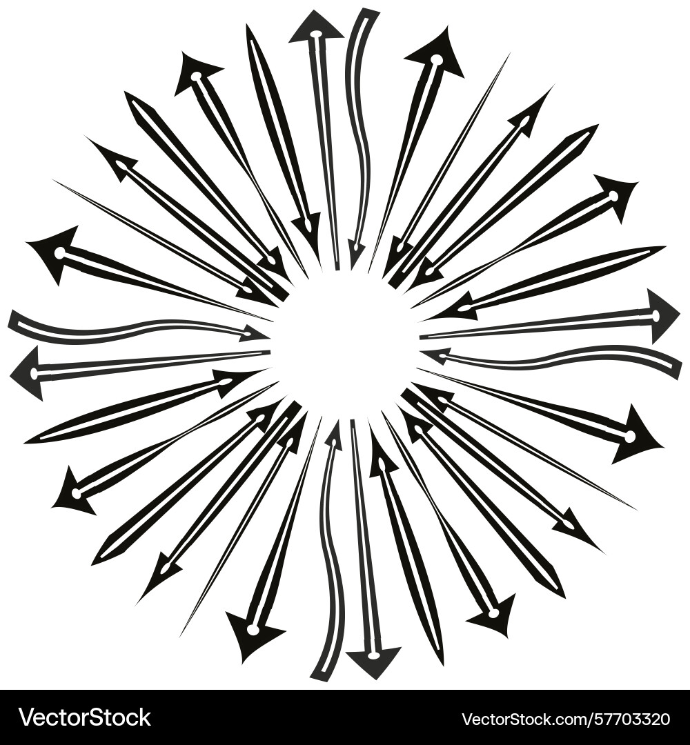 Radiant arrow burst circular pointer star dynamic Radiant arrow burst circular pointer star dynamic vector image