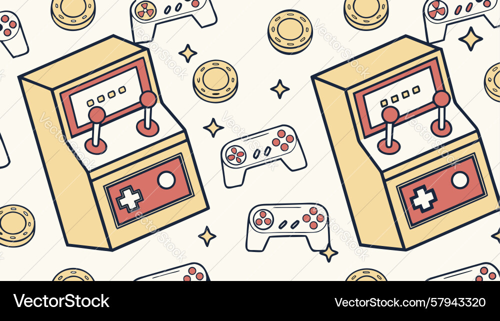 Retro Arcade Pattern Vector Image