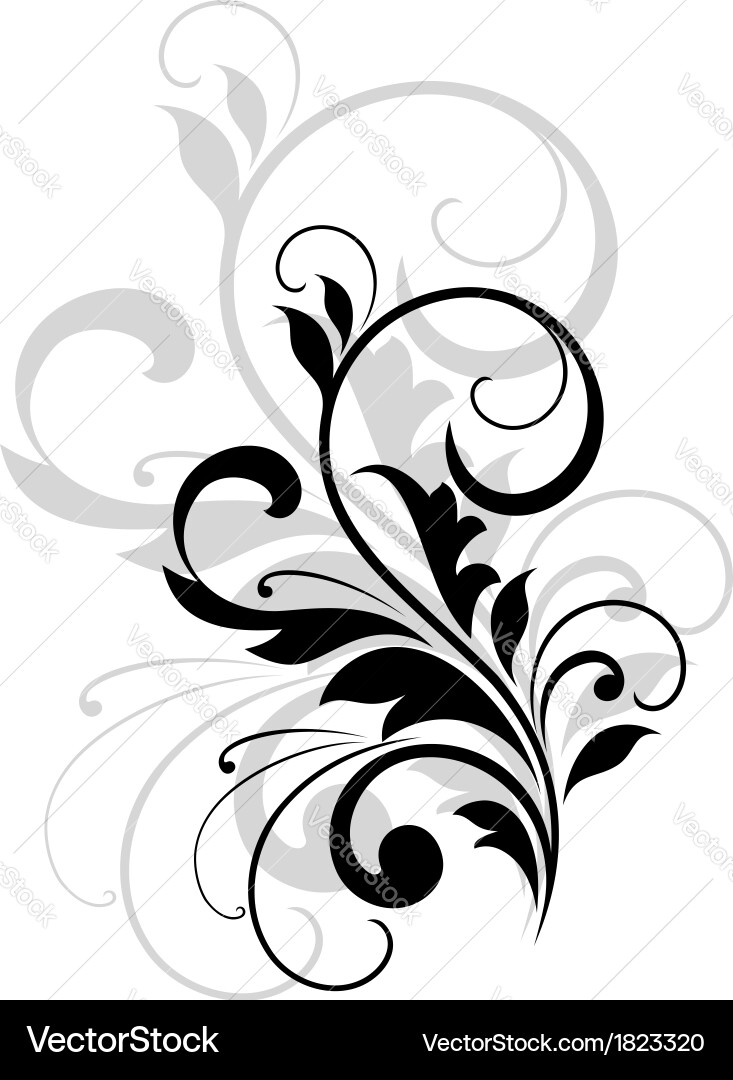 Scrolling foliate design element vector image