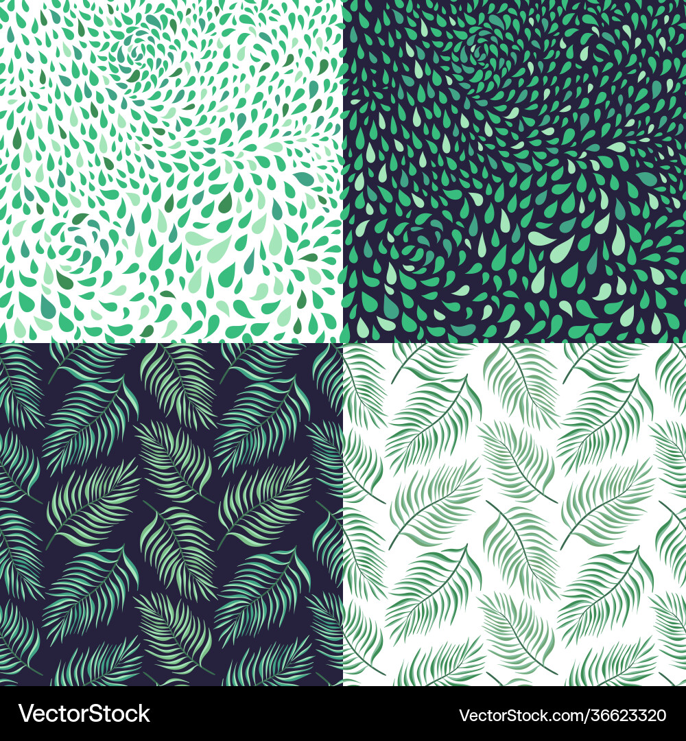 Seamless patterns collection with tropical design vector image