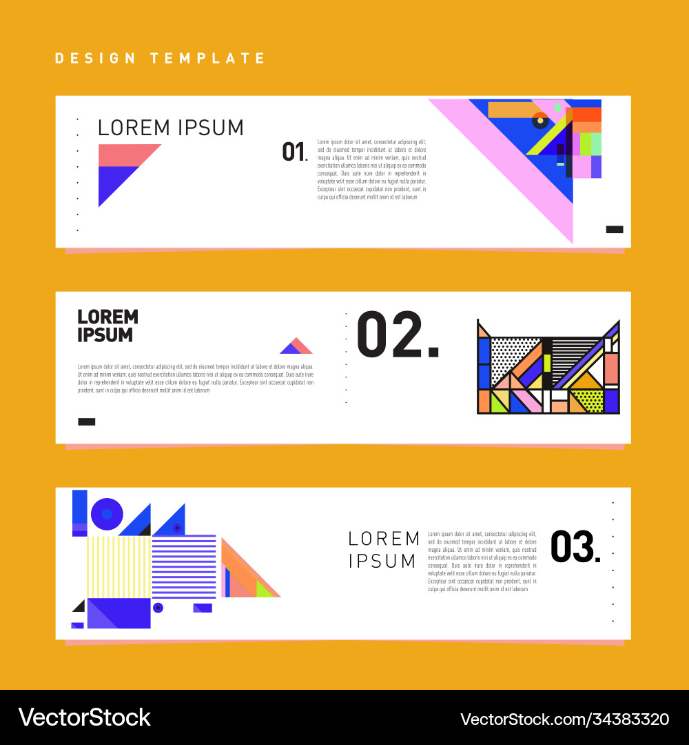 Set abstract banner web design template retro Set abstract banner web design template retro Vector Image