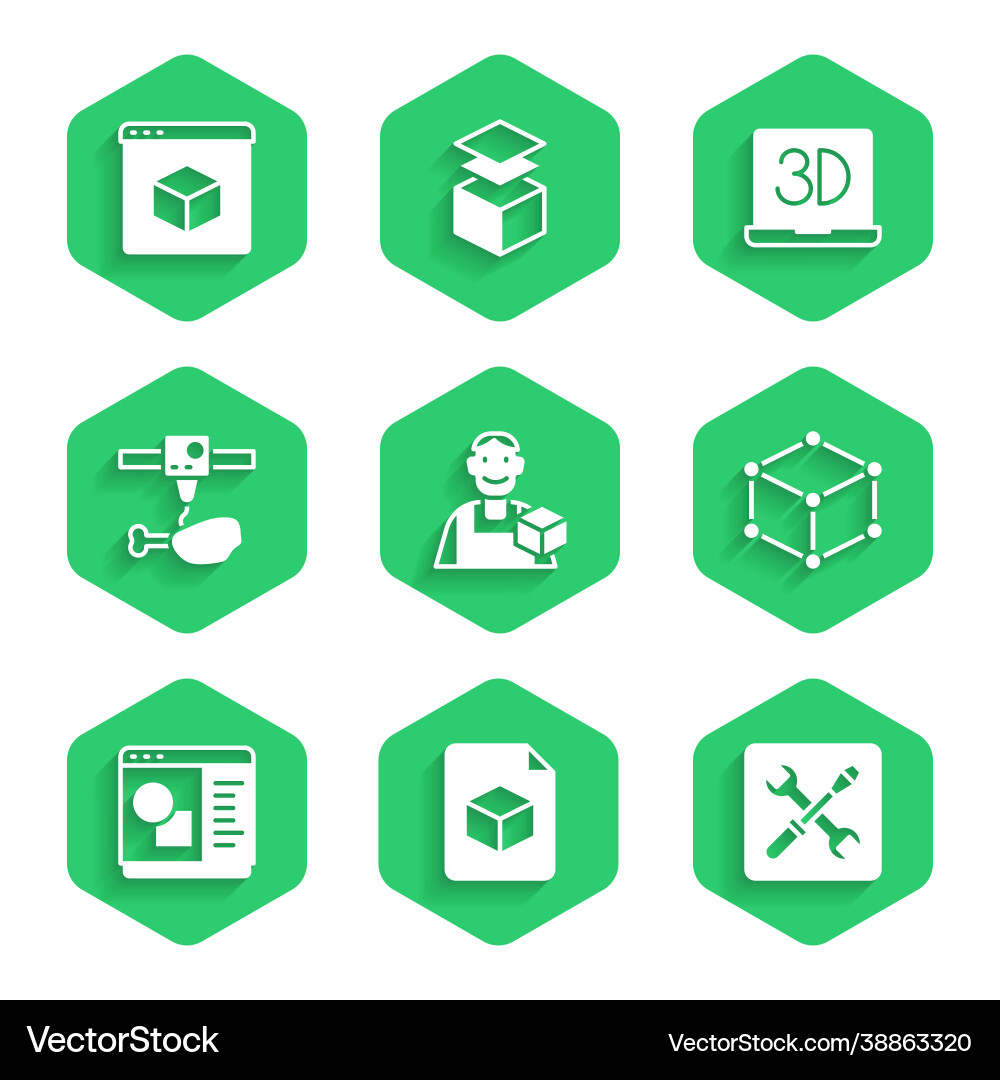 Set graphic designer isometric cube file 3d Set graphic designer isometric cube file 3d vector image