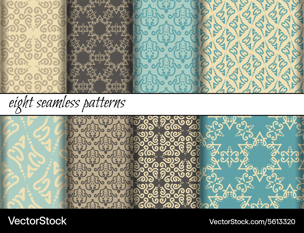Set of seamless patterns can be used for textile vector image