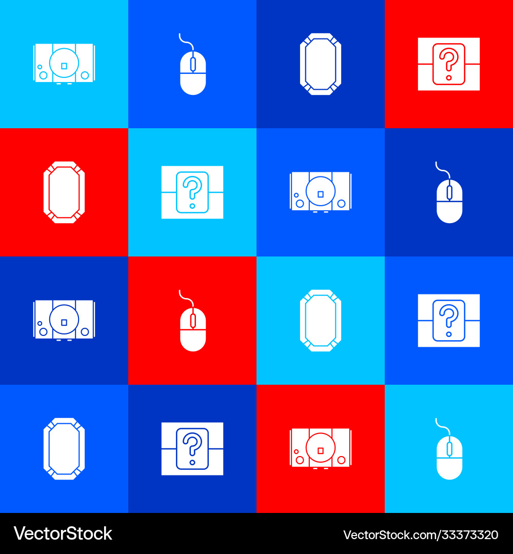 Set video game console computer mouse poker Set video game console computer mouse poker vector image