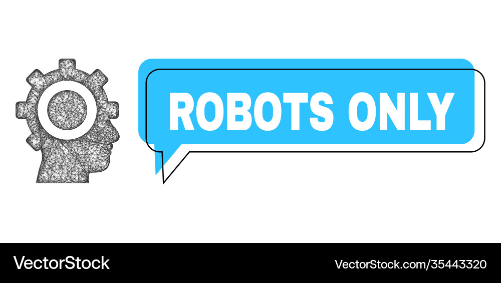 Shifted robots only conversation frame and net Shifted robots only conversation frame and net vector image