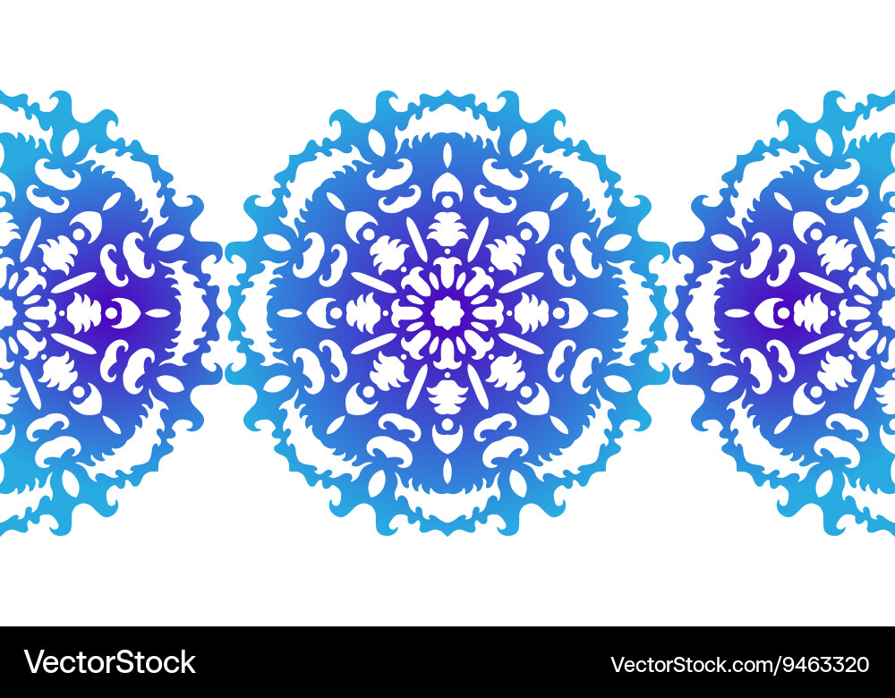 Snowflake christmas seamless pattern circular vector image