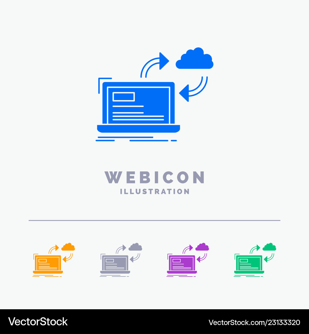 Sync processing data dashboard arrows 5 color Sync processing data dashboard arrows 5 color vector image