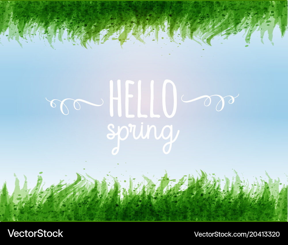 Typography composition with hello spring words Vector Image