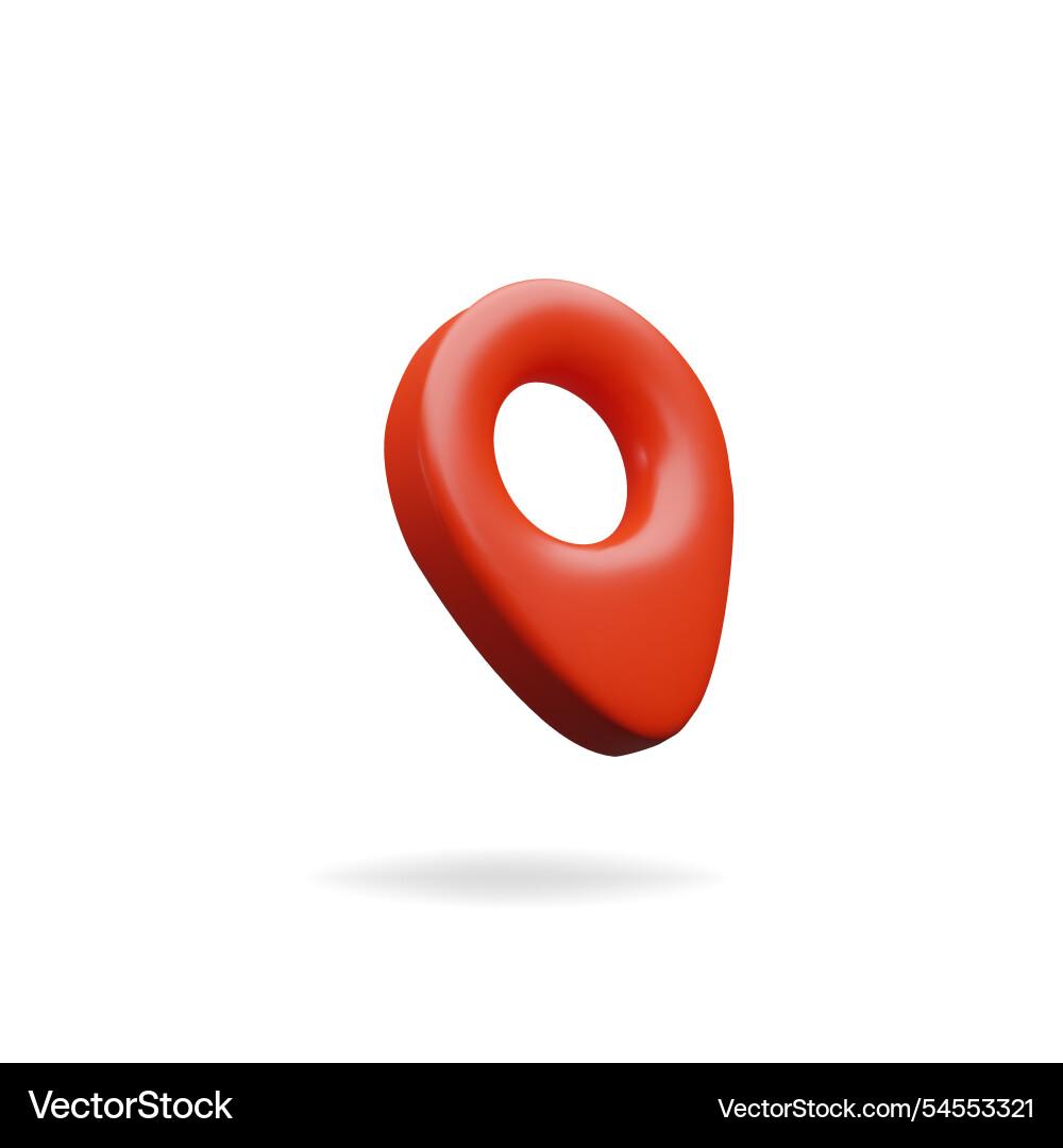 3d render red pin position on the map 2 3d render red pin position on the map 2 vector image