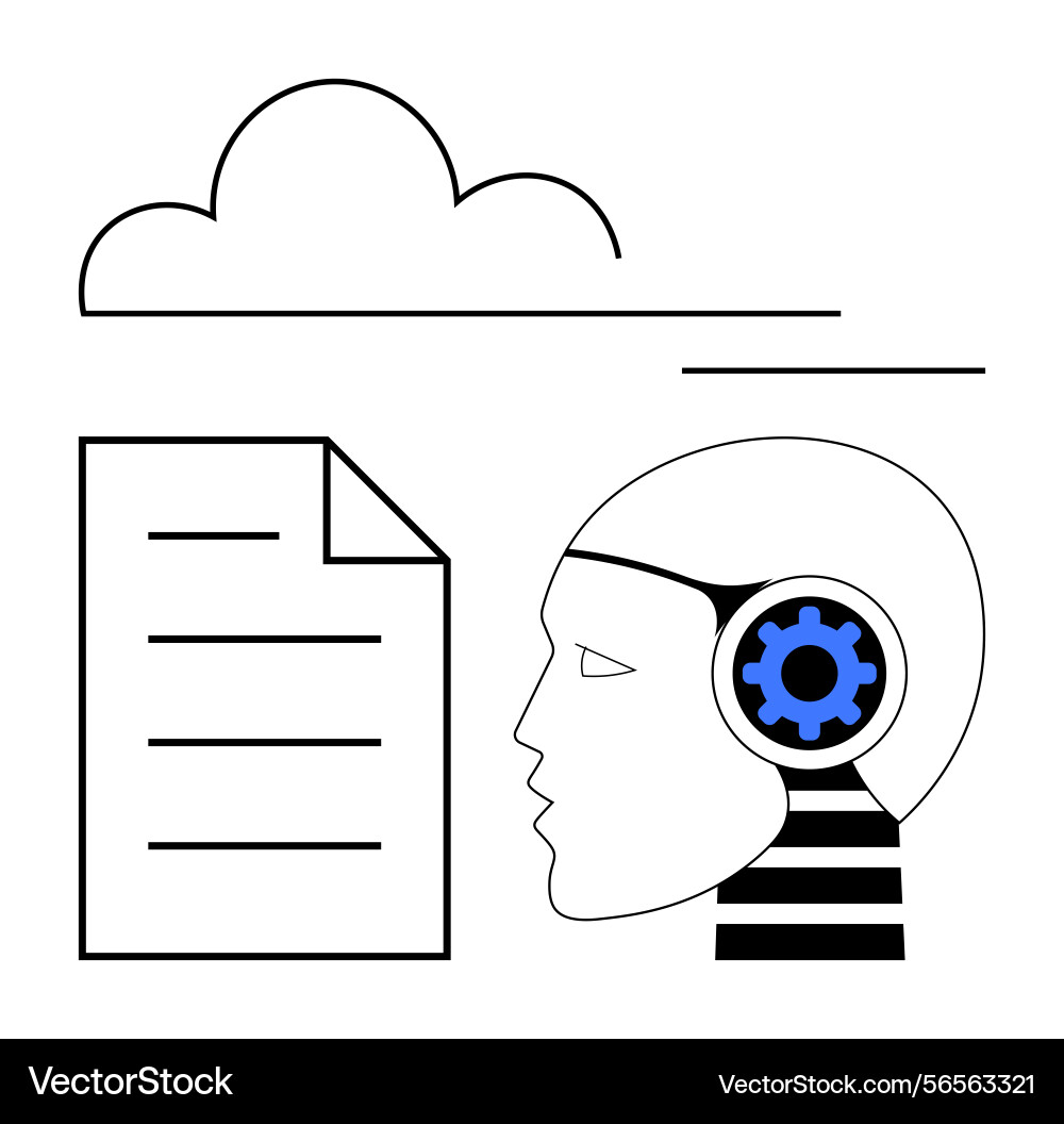 Ai technology interpreting document data Ai technology interpreting document data vector image