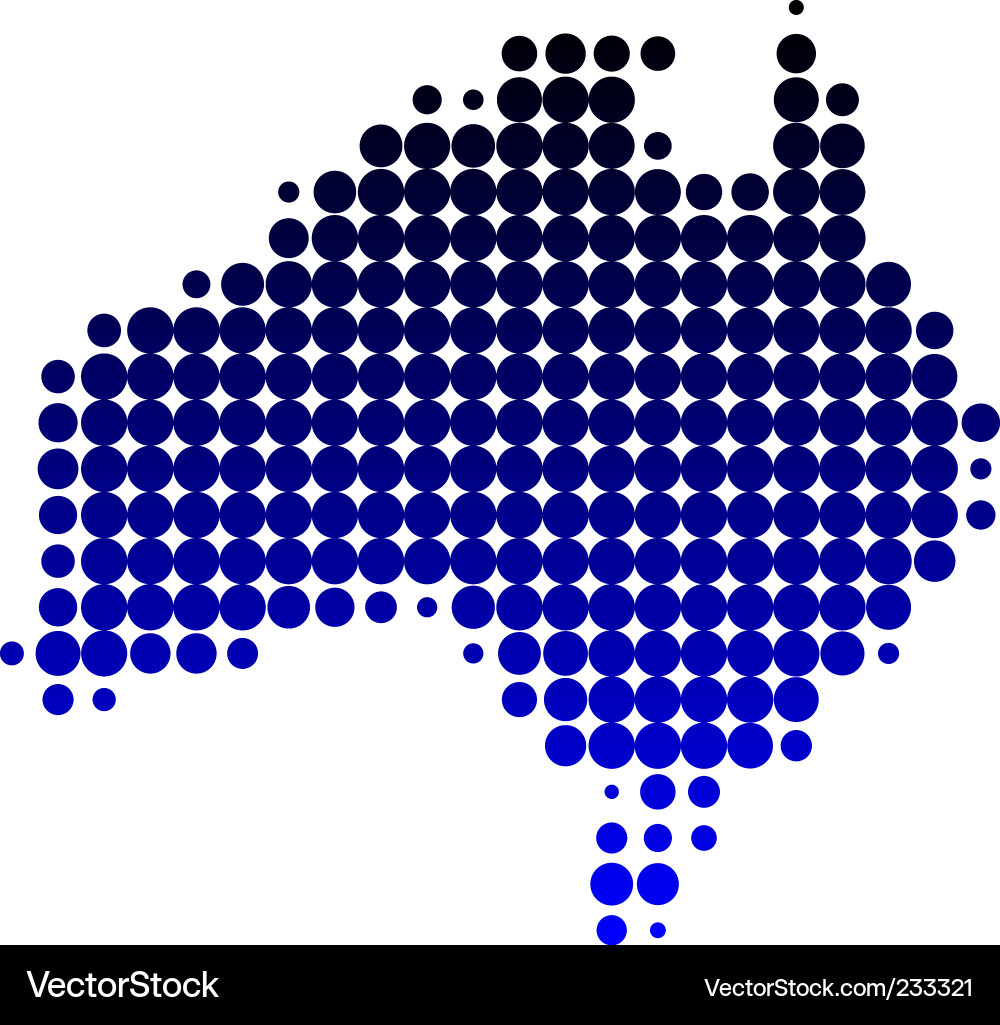 Australia Dotted Map Vector Image