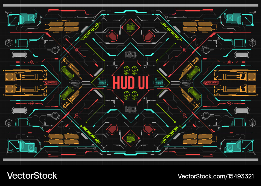 Background with futuristic user interface Vector Image