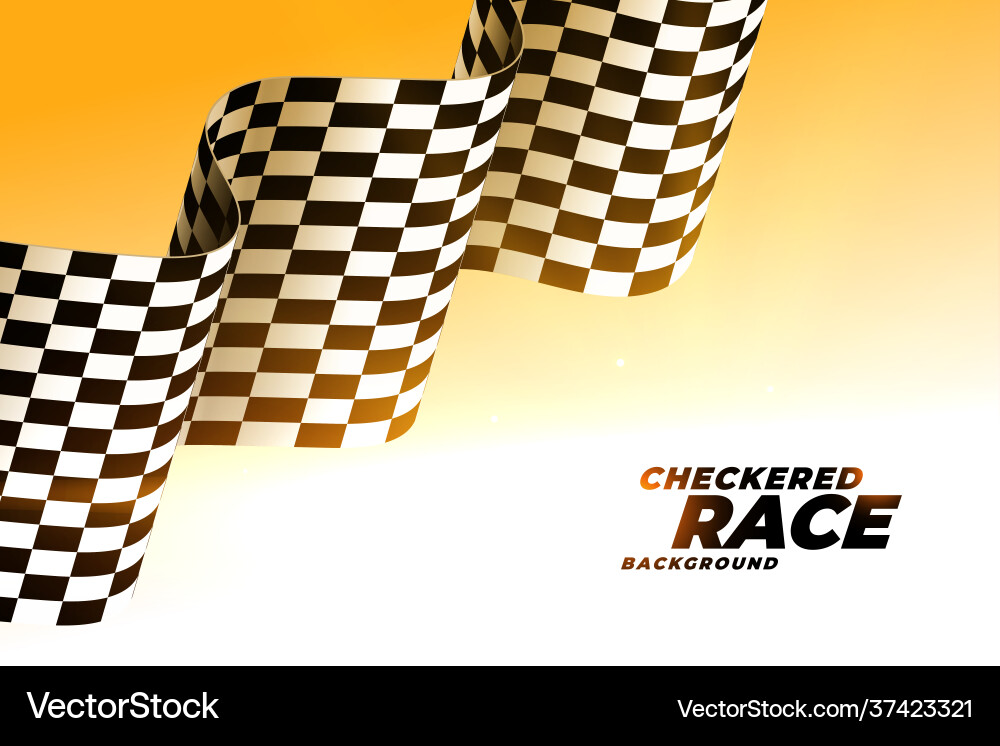 Checkered wavy racing flag background Royalty Free Vector