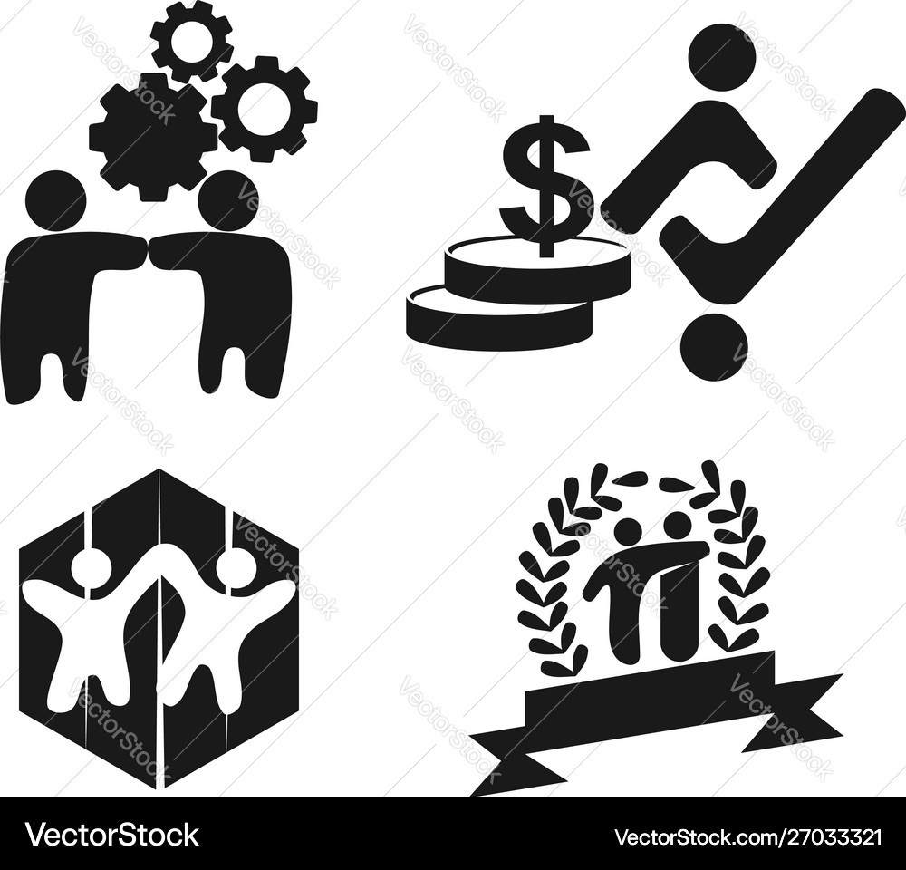 Commitment teamwork together business black logo Vector Image