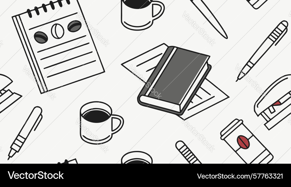 Desktop productivity tools seamless pattern vector image