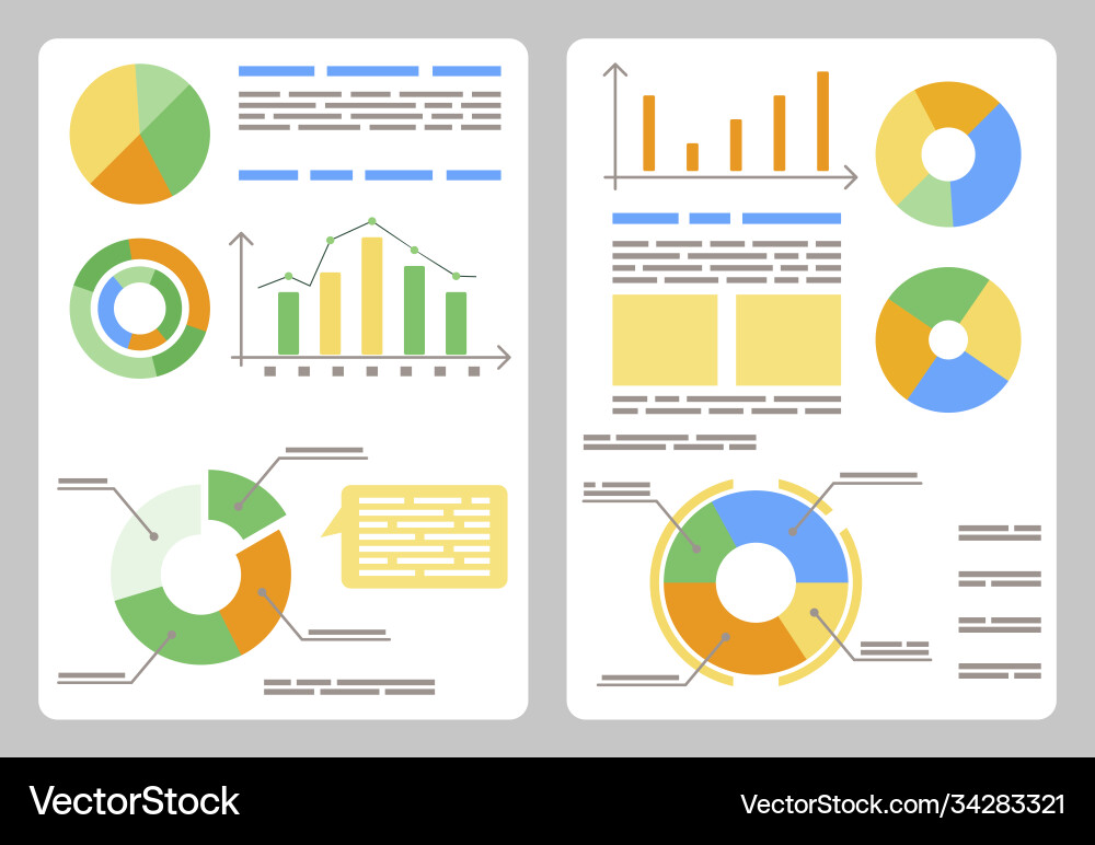 Diagrams and graphics on data boards business Vector Image