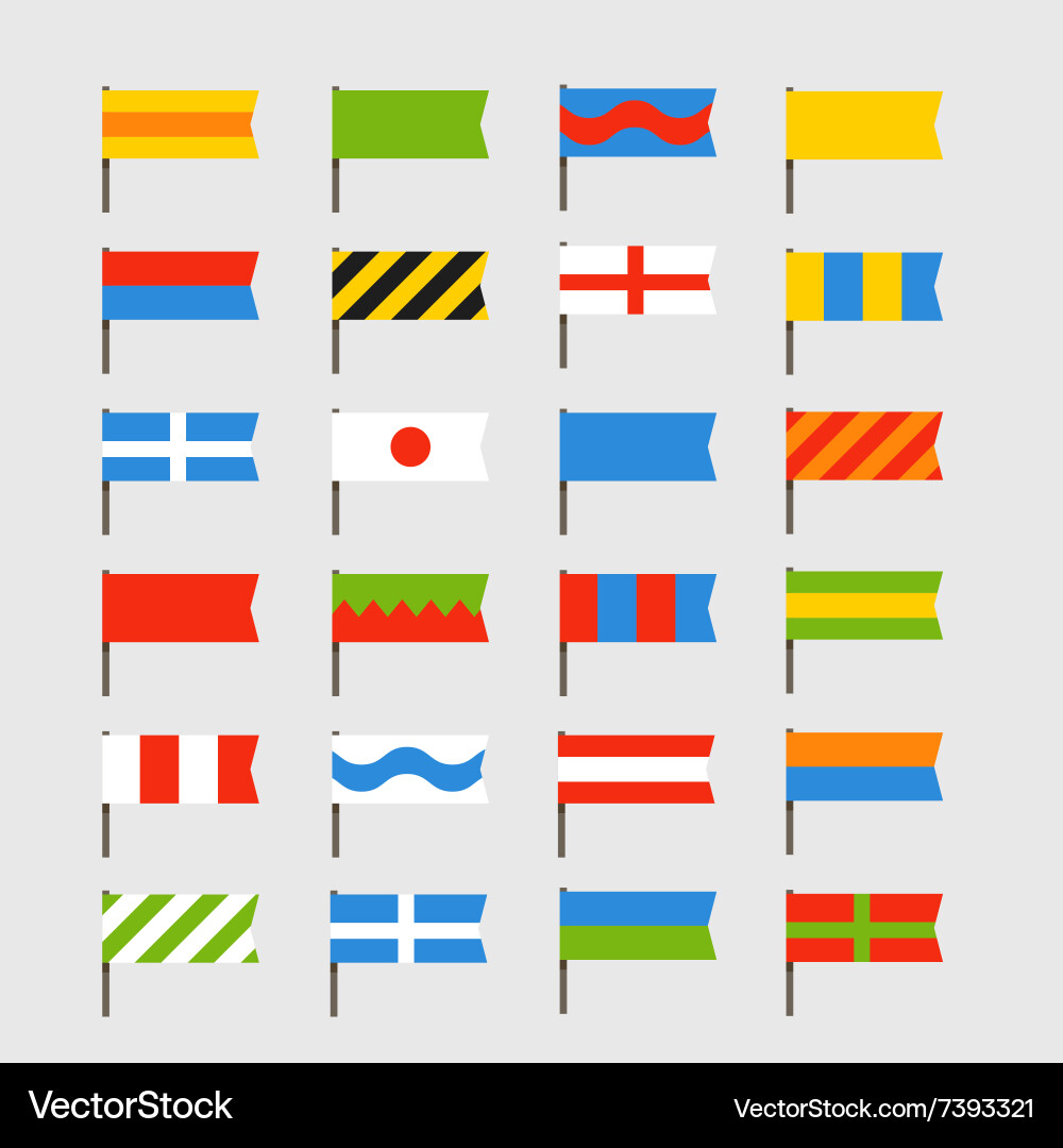 Different color flags set vector image