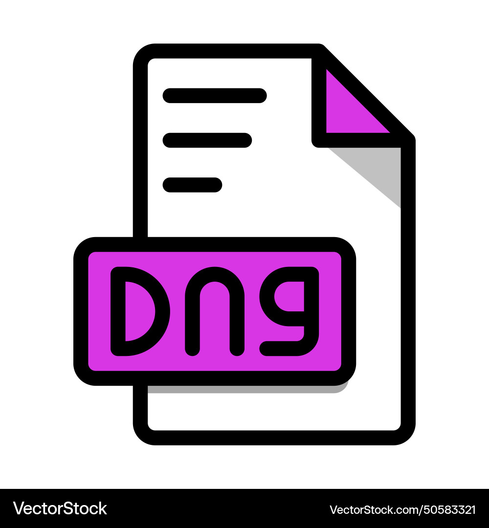 Dng file format icon type extension symbol Dng file format icon type extension symbol Vector Image
