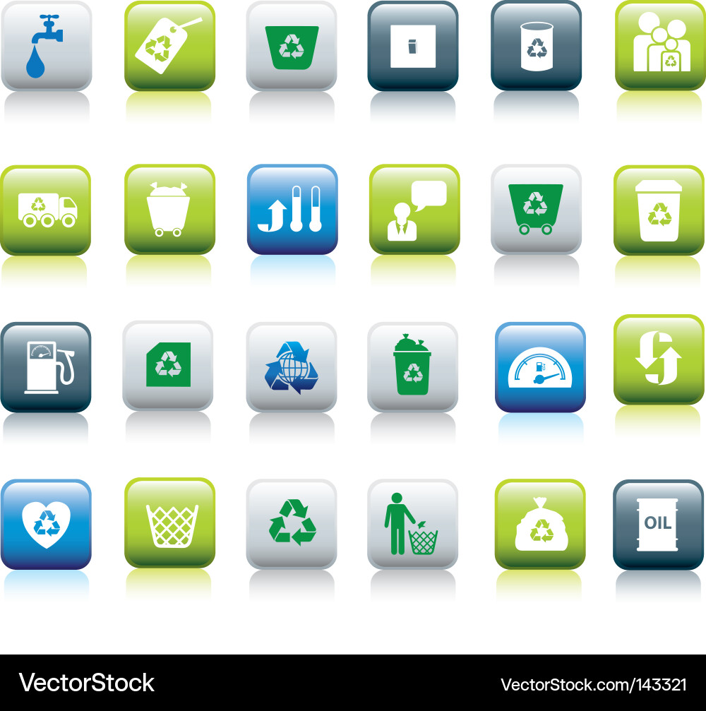 Eco Button Set Vector Image